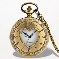 Montre Collier Femme Cœur Bronze