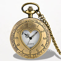 Montre Collier Femme Cœur Bronze
