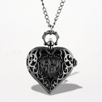 Montre Collier Femme Noir Cœur