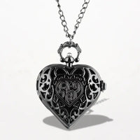 Montre Collier Femme Noir Cœur