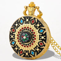 Montre Collier Or Mosaïque Boussole
