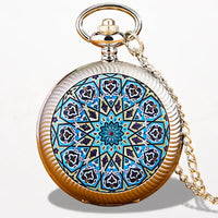 Montre Pendentif Femme Fleur Bleue
