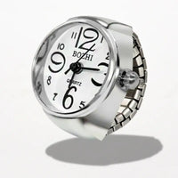 Bague Montre De Doigt Argent Blanc