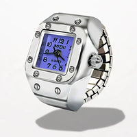 Bague Montre Femme Rectangulaire Réglable Violet