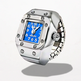 Bague Montre Pour Femme Rectangulaire Bleu