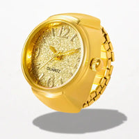 Bague Montre Quartz Dorée