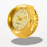 Bague Montre Quartz Dorée