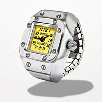 Bague Montre Quartz Jaune