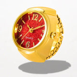 Bague Montre Quartz Rouge