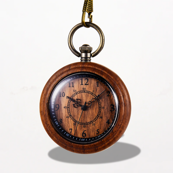 Montre à Gousset en Bois Quartz