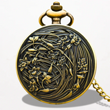 Montre à Gousset Femme Gravure Floral