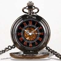 Montre à Gousset Flower Skeleton Noir