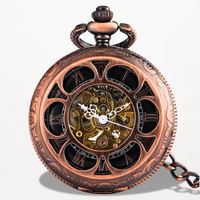Montre à Gousset Flower Skeleton Or Rose