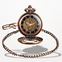 Montre à Gousset Flower Skeleton Or Rose
