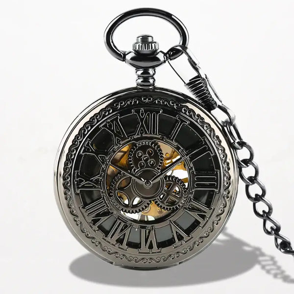 Montre à Gousset Mécanique Chiffre Romain Noire