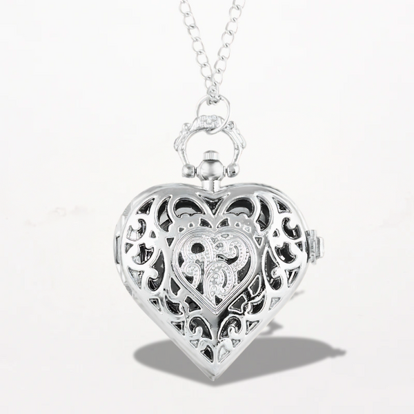 Montre Collier Femme Argent Cœur