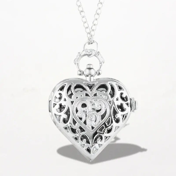 Montre Collier Femme Argent Cœur
