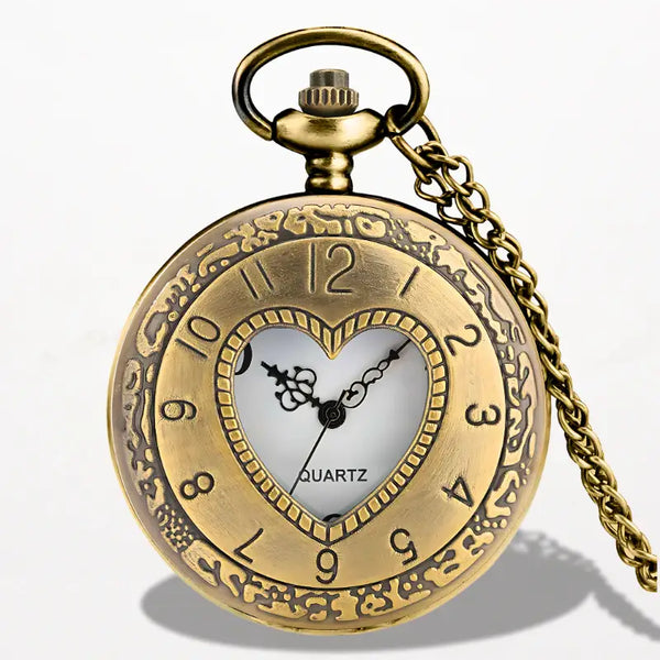Montre Collier Femme Cœur Bronze