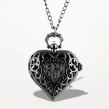 Montre Collier Femme Noir Cœur