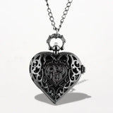 Montre Collier Femme Noir Cœur