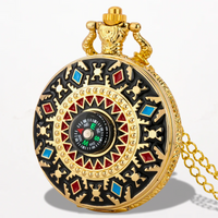 Montre Collier Or Mosaïque Boussole