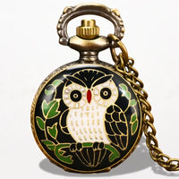 Montre Femme Pendentif Hibou Vert