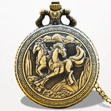 Montre Gousset Bronze Chevaux