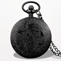 Montre Pendentif Femme Quartz Noir