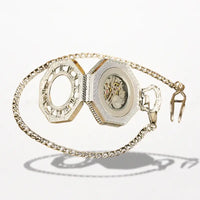 Montre Steampunk Gousset Octogonale Argent