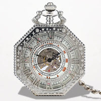 Montre Steampunk Gousset Octogonale Argent