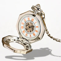 Montre Steampunk Gousset Octogonale Argent