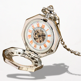 Montre Steampunk Gousset Octogonale Argent