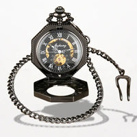 Montre Steampunk Gousset Octogonale Noir
