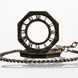Montre Steampunk Gousset Octogonale Noir