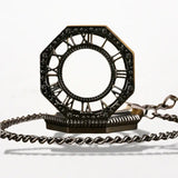 Montre Steampunk Gousset Octogonale Noir