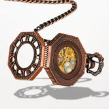 Montre Steampunk Gousset Octogonale Or Rose