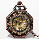 Montre Steampunk Gousset Octogonale Or Rose